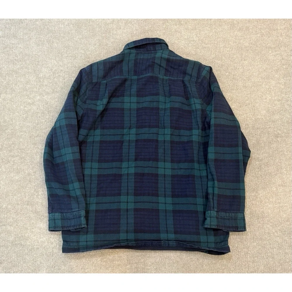 LL Bean Plaid Flannel Shacket Warm Fleece Lined Traditional Fit Mens Sz Medium M